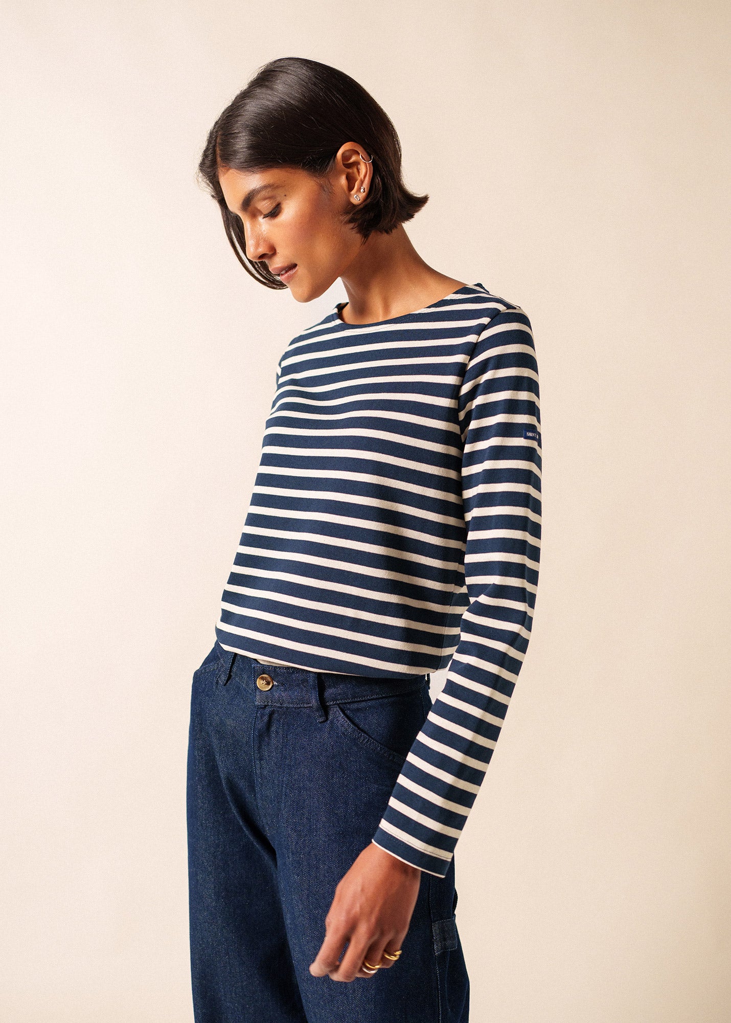 Women's Authentic Breton Striped Top | Long Sleeve with Scoop