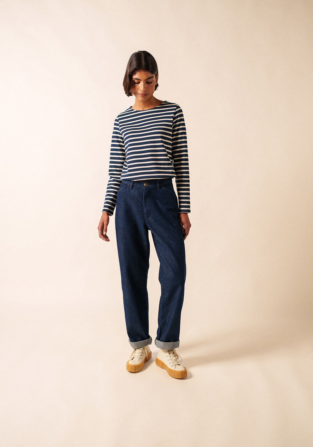 Meridame II Breton Shirt (NAVY / ECRU)