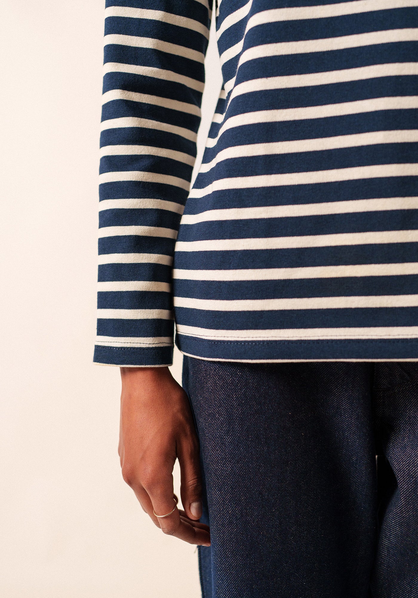 Meridame II Breton Shirt (NAVY / ECRU)
