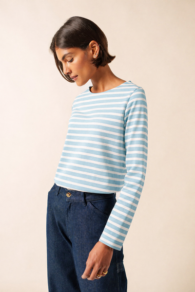 Women's Authentic Breton Striped Top | Long Sleeve with Scoop