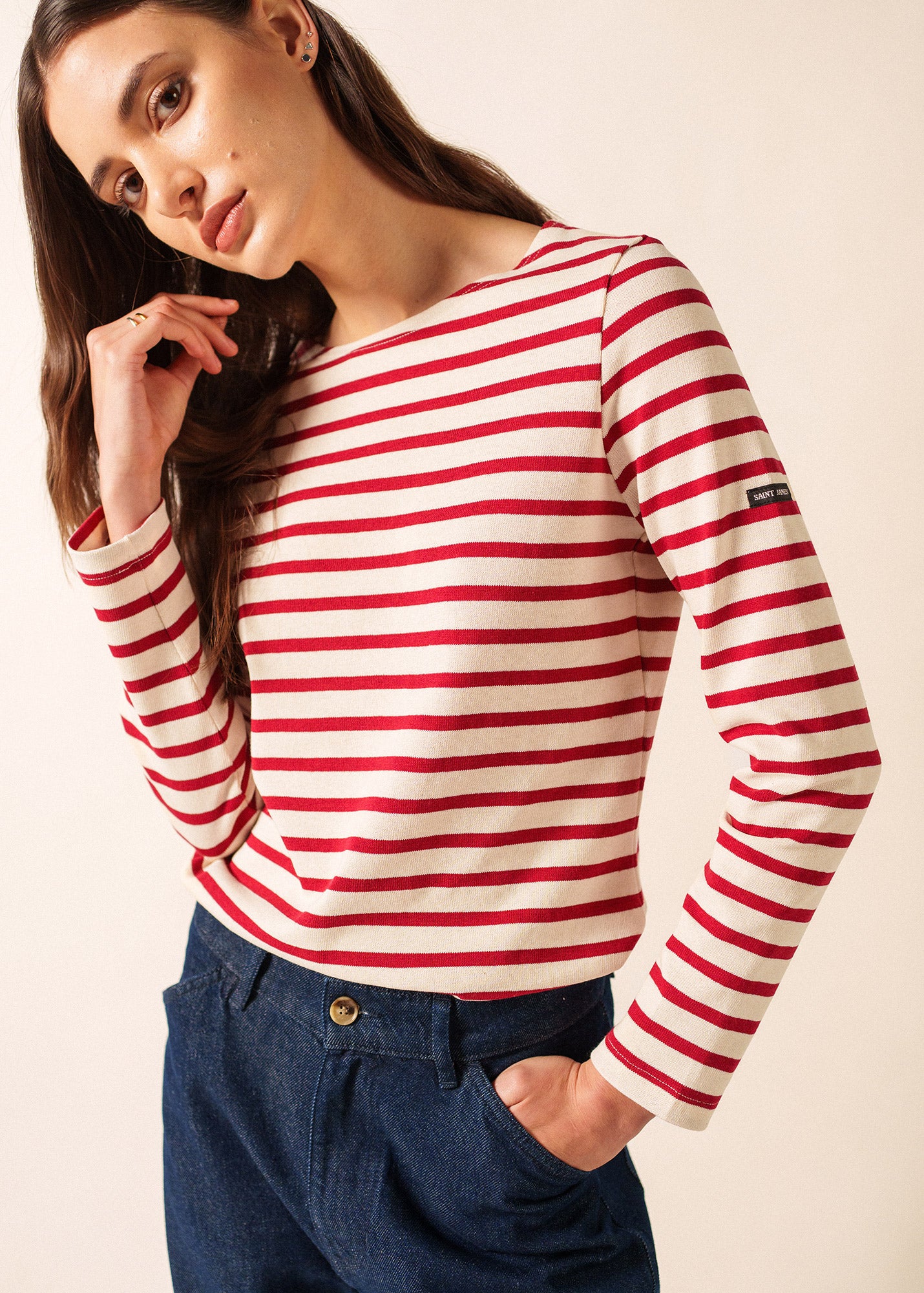 Women's Authentic Breton Striped Top | Long Sleeve with Scoop