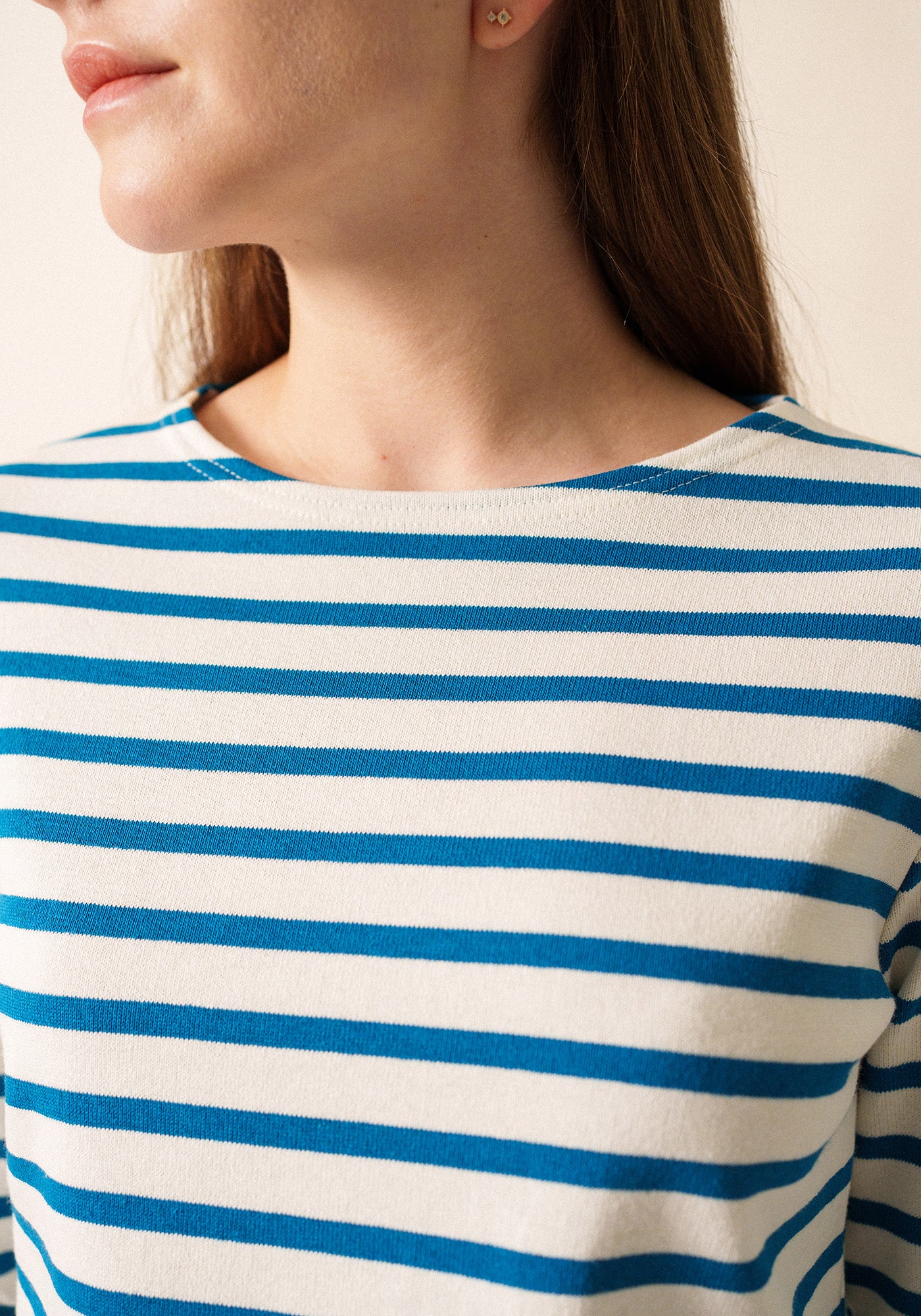 Meridame II Breton Shirt (IVORY / DEEP TEAL)