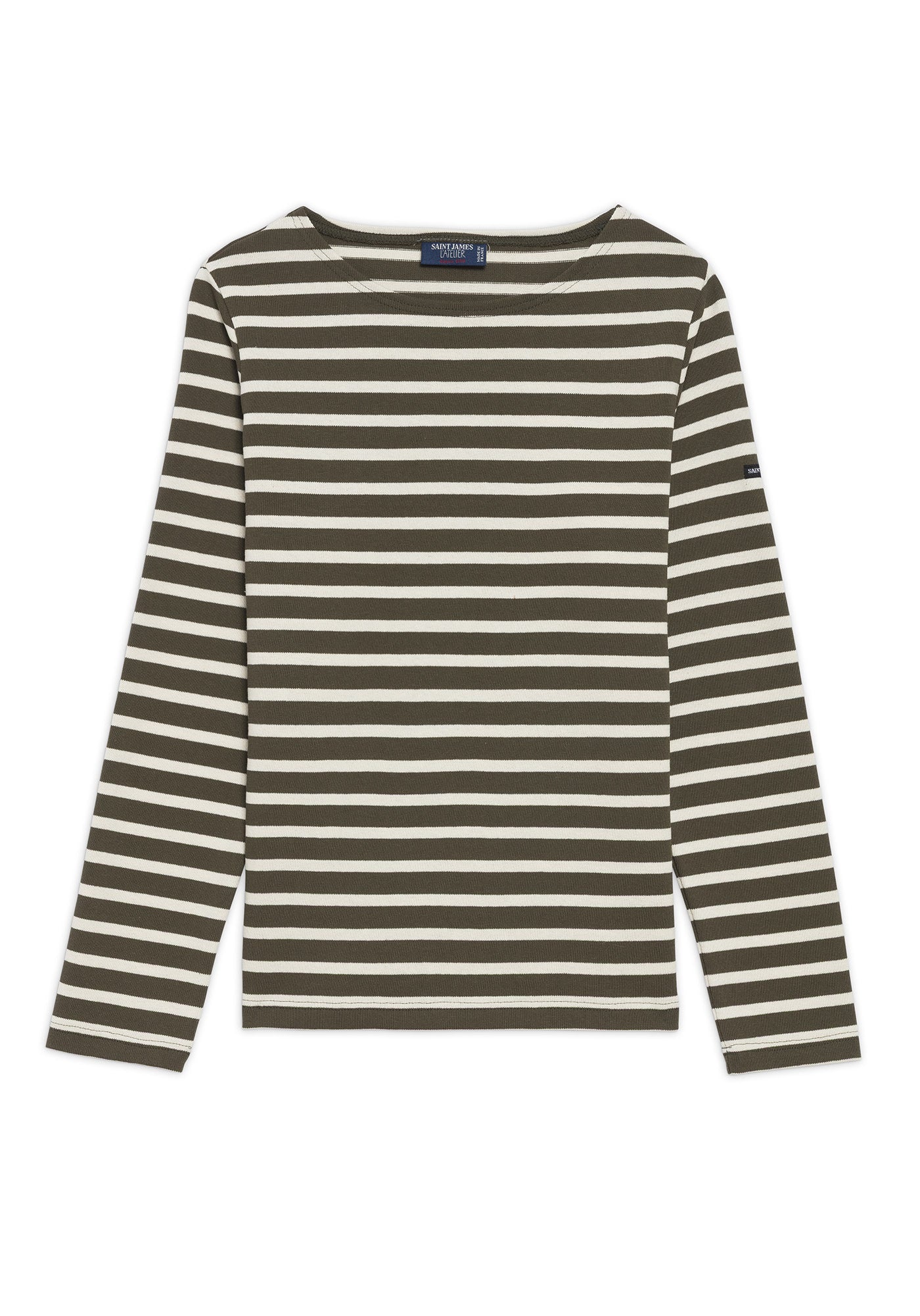 MERIDAME II Breton Shirt (MOSS GREEN / ECRU)