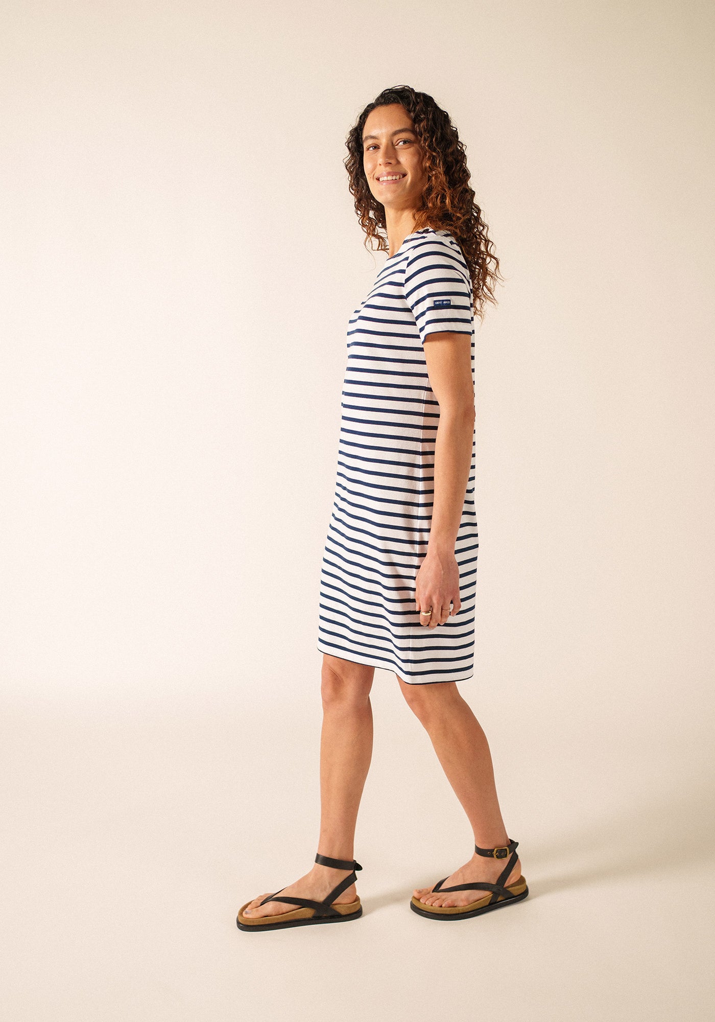 Villefranche Nautical Dress (WHITE / NAVY)