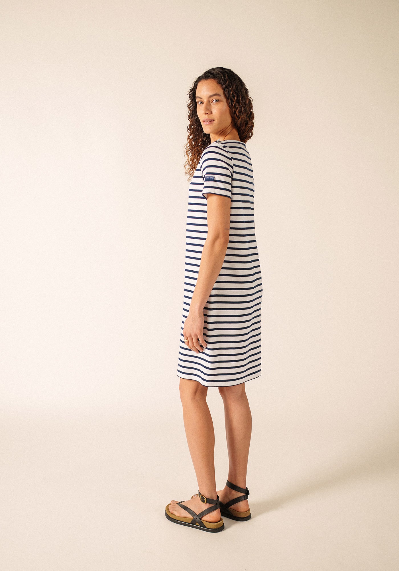 Villefranche Nautical Dress (WHITE / NAVY)