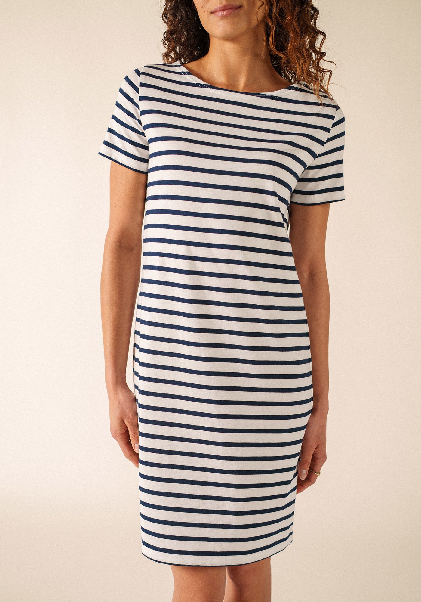 Villefranche Nautical Dress (WHITE / NAVY)
