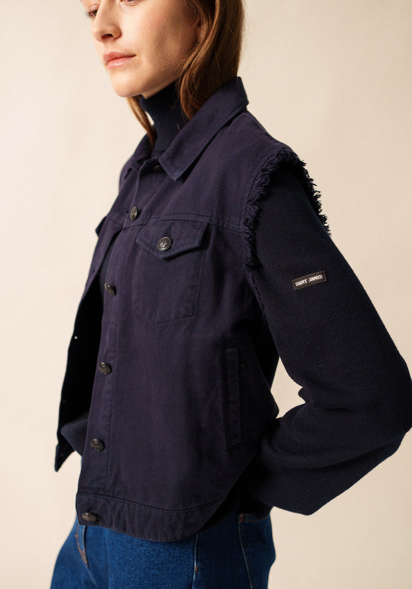 St Ines Denim Vest (NAVY)