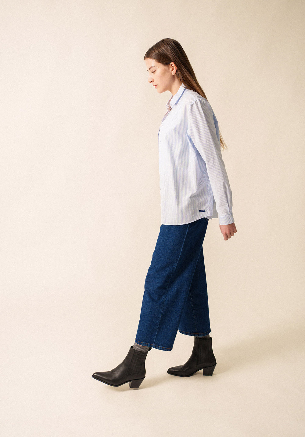 Lena Striped Shirt (WHITE / LIGHT BLUE)