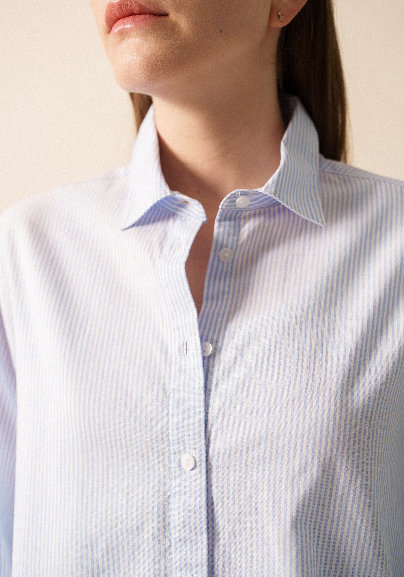 Lena Striped Shirt (WHITE / LIGHT BLUE)