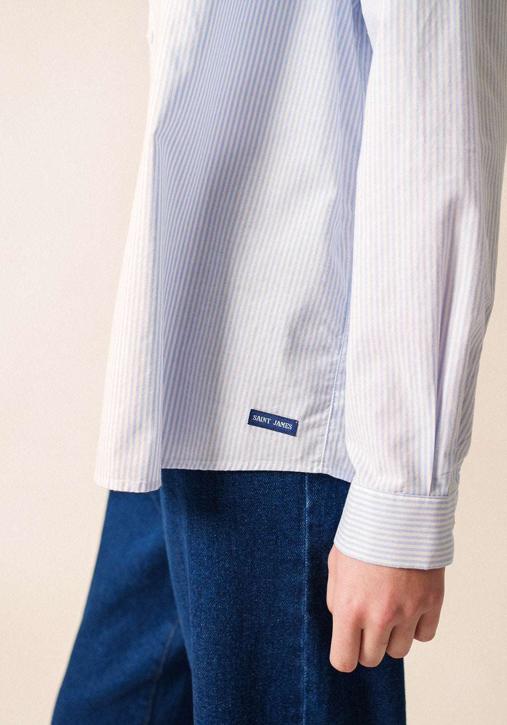 Lena Striped Shirt (WHITE / LIGHT BLUE)