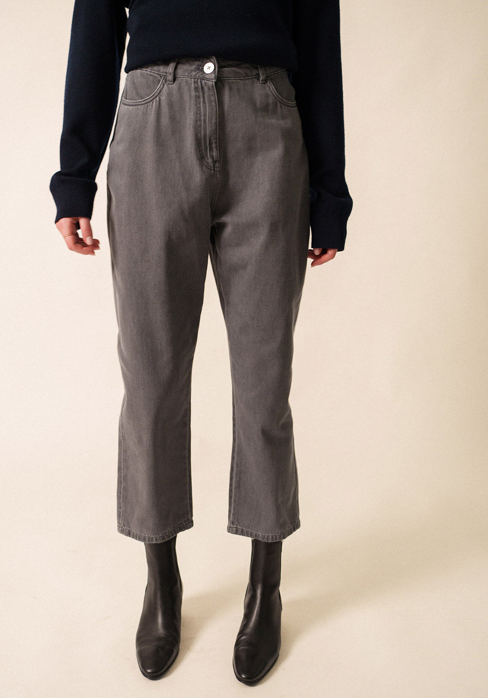 Zelie Mom Fit Pants (GRAY)