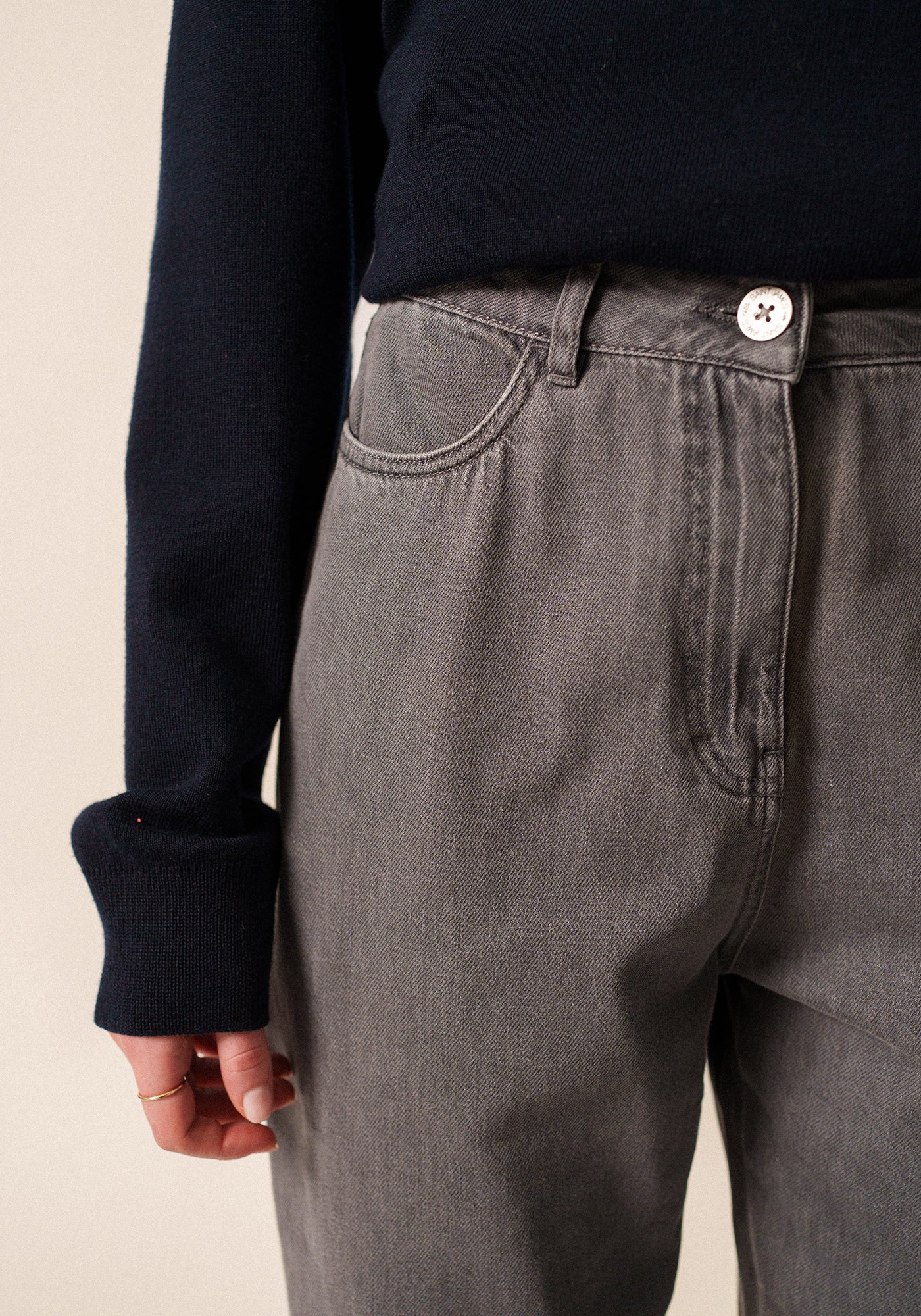 Zelie Mom Fit Pants (GRAY)