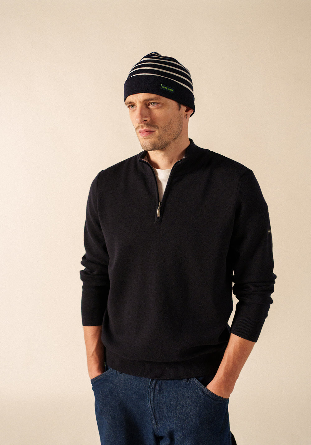 Glowline Binic Fisherman Sweater (NAVY / GLOW)