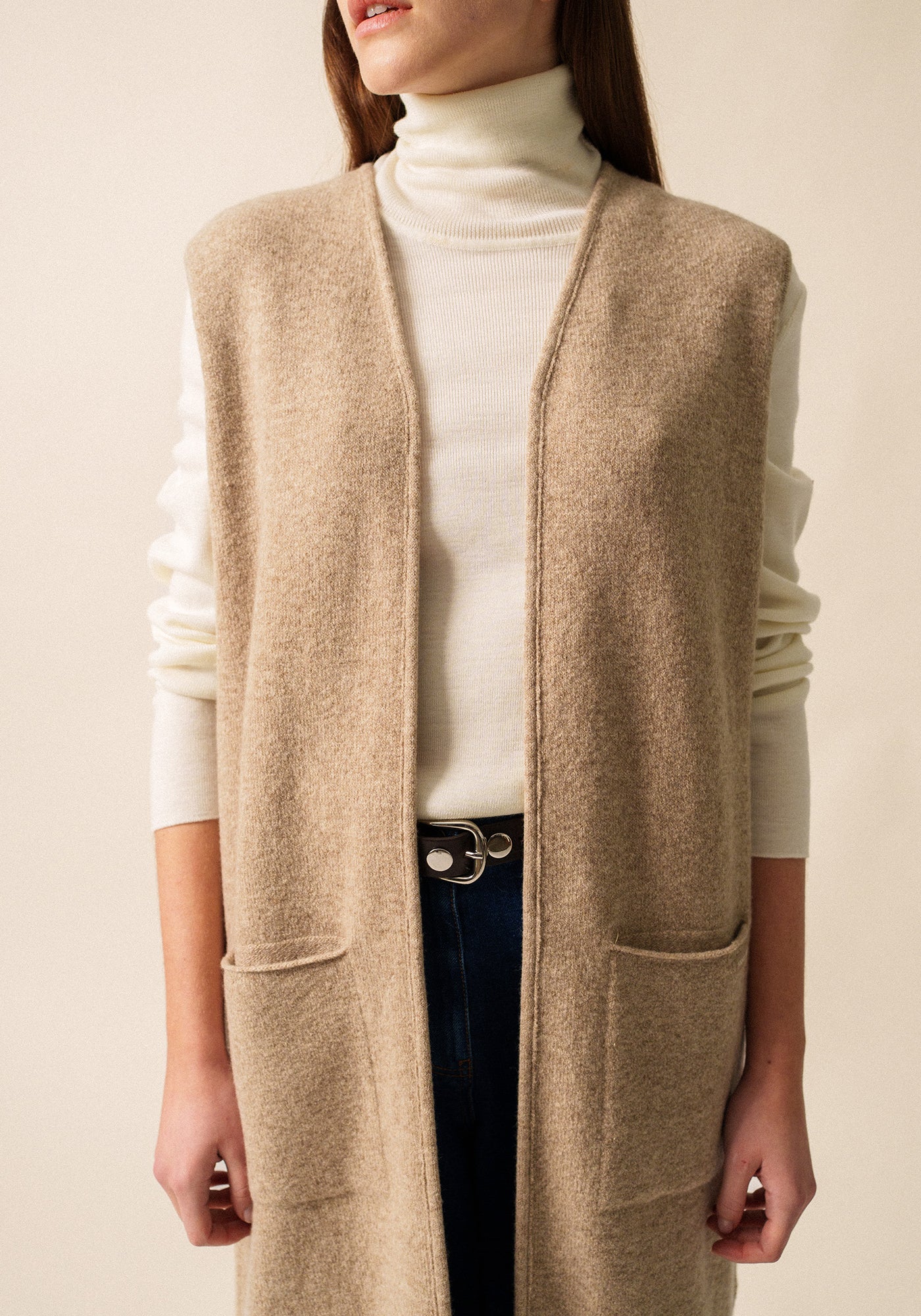 Geneve Knit Vest (BEIGE)