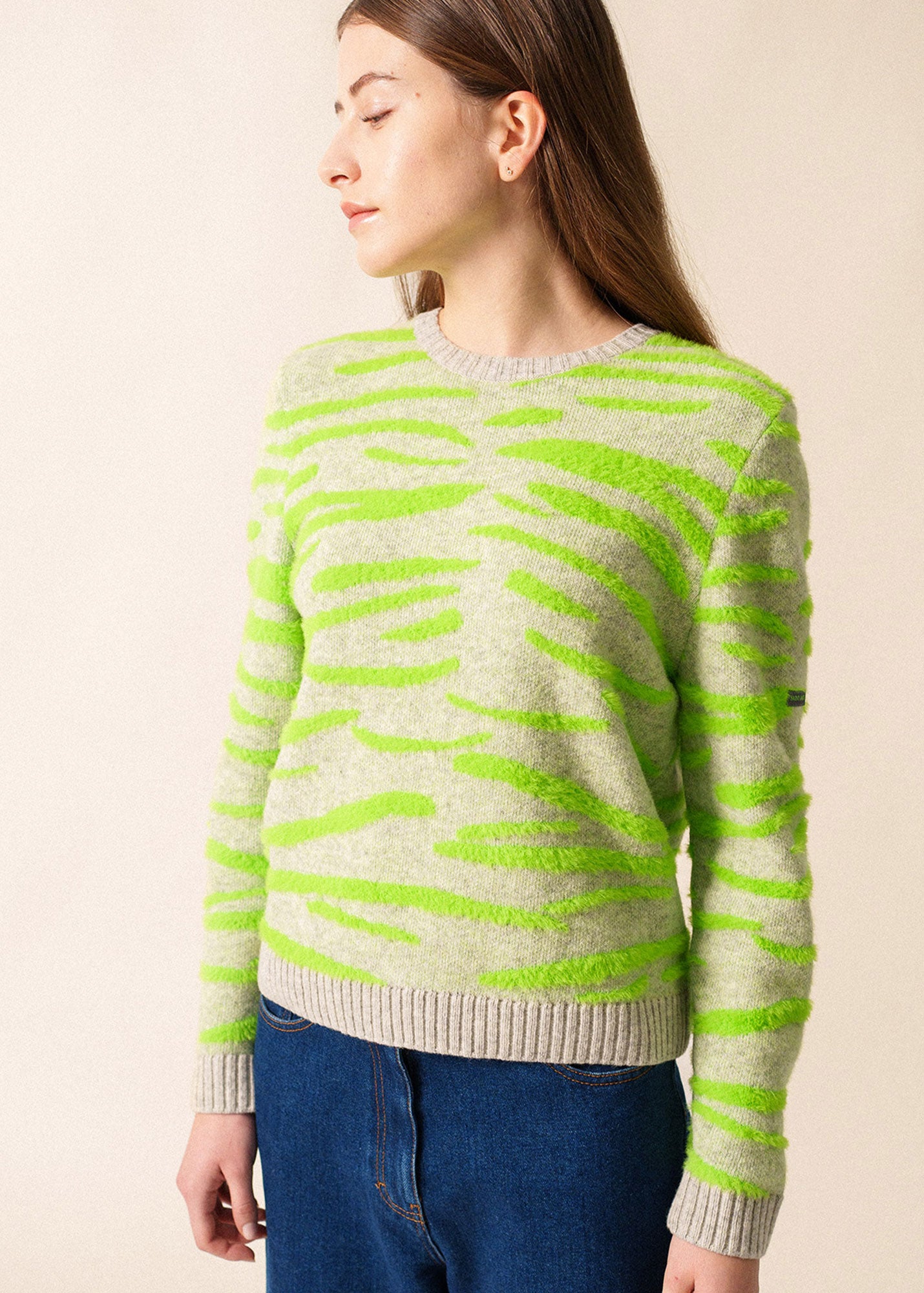 Striped Wool Sweater with Zebra Motif | Saint James® • Saint James USA