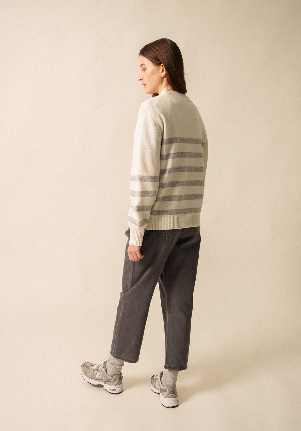 Lugano Striped Sweater (WINTER WHITE / GRAY)