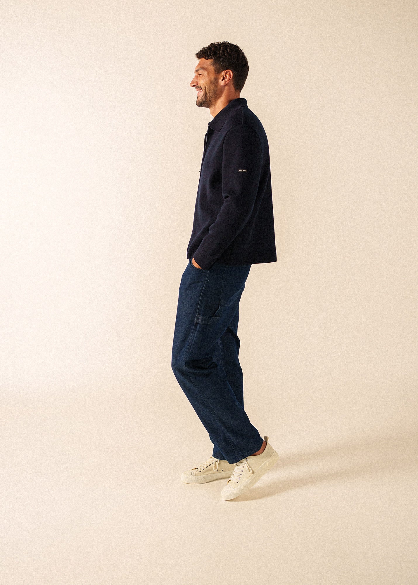 LUNEL Wool Zip Jacket (NAVY) • Saint James USA