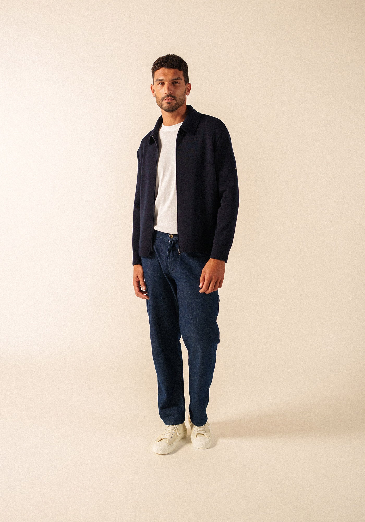 Lunel Wool Zip Jacket (NAVY)