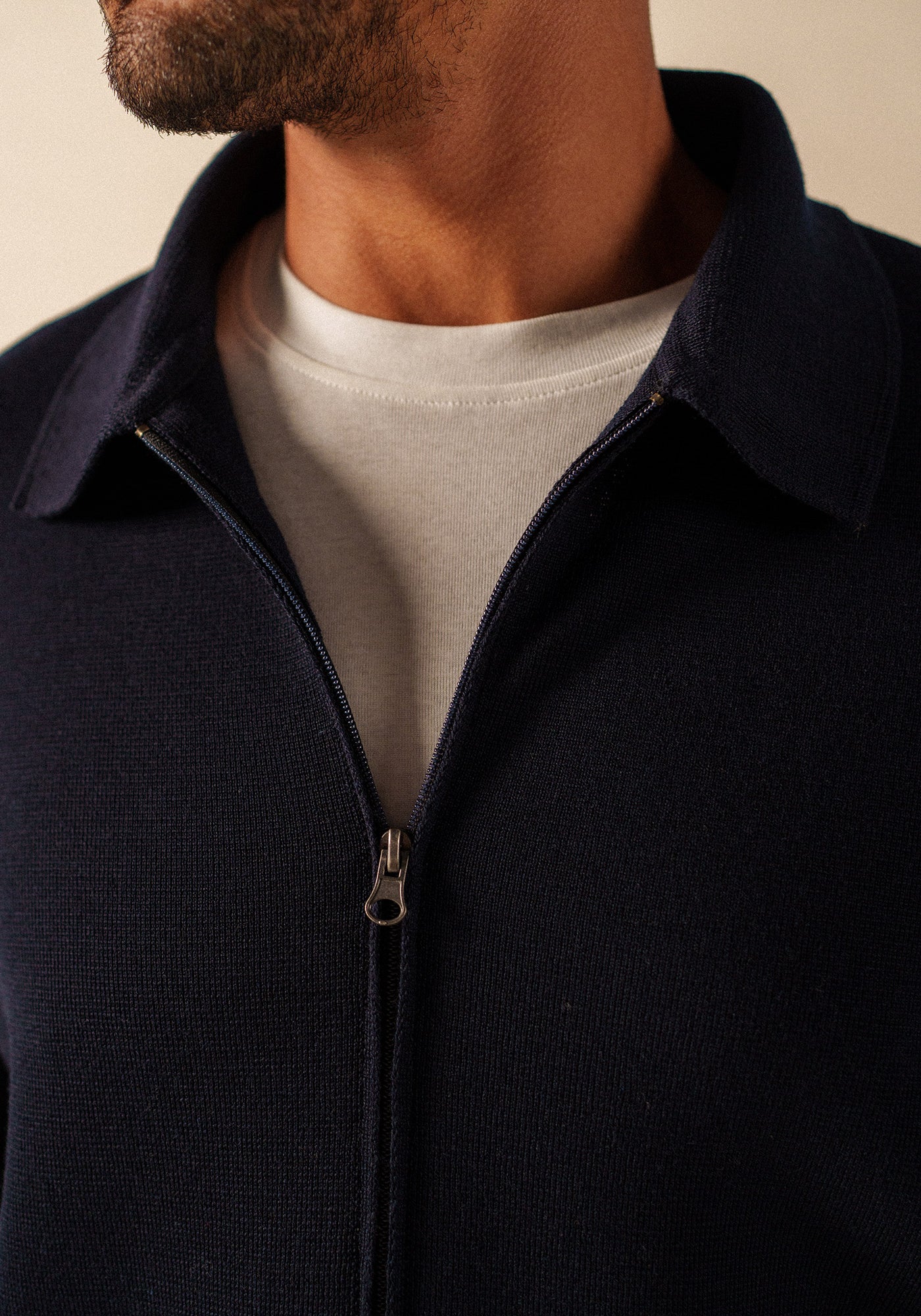 Lunel Wool Zip Jacket (NAVY)