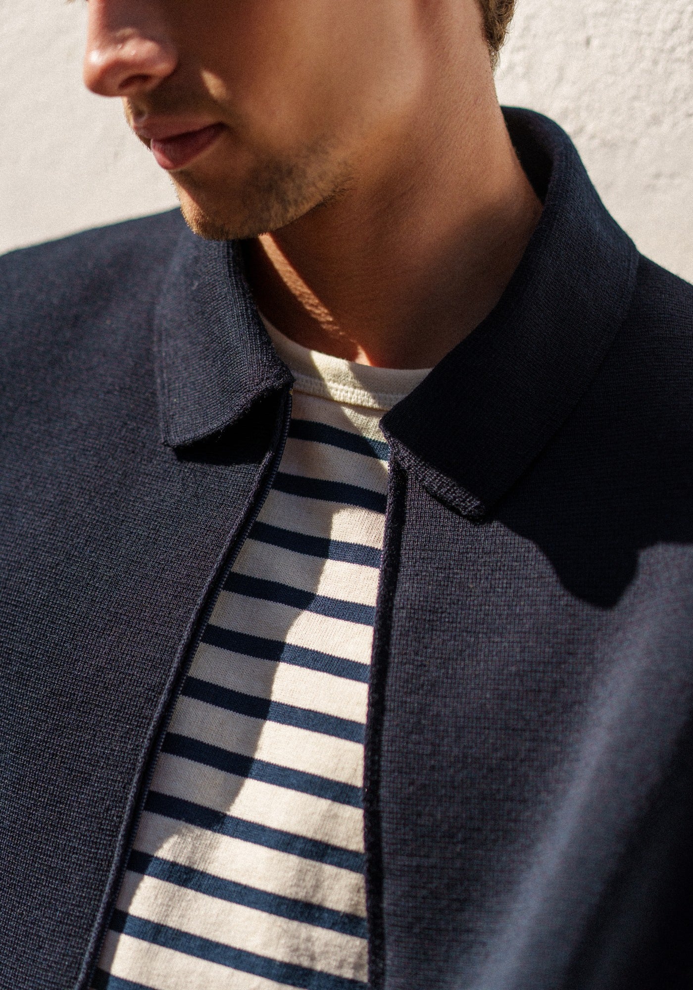 Lunel Wool Zip Jacket (NAVY)