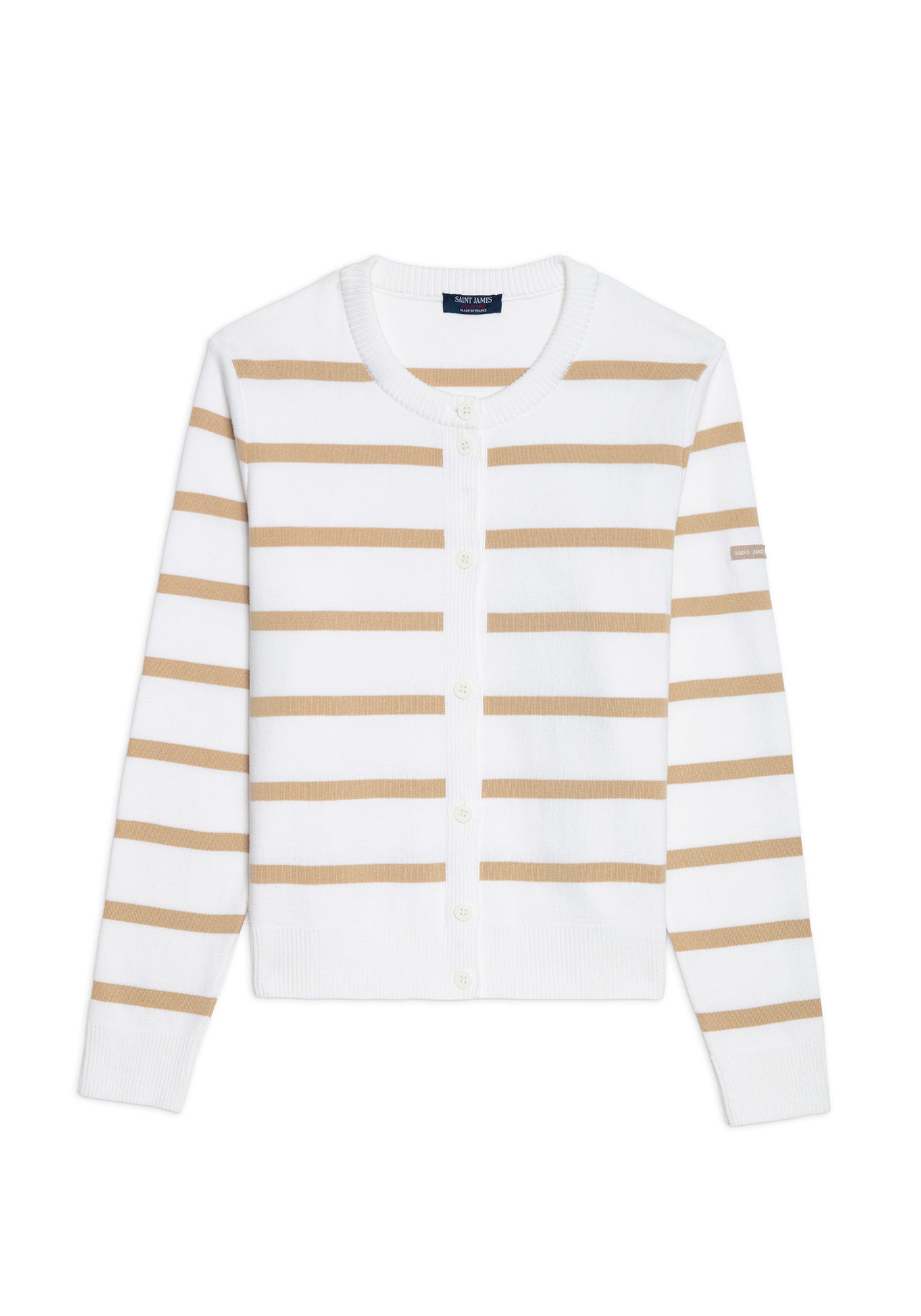 PERPIGNAN Striped Buttoned Cardigan (WHITE / SAIL CANVAS)