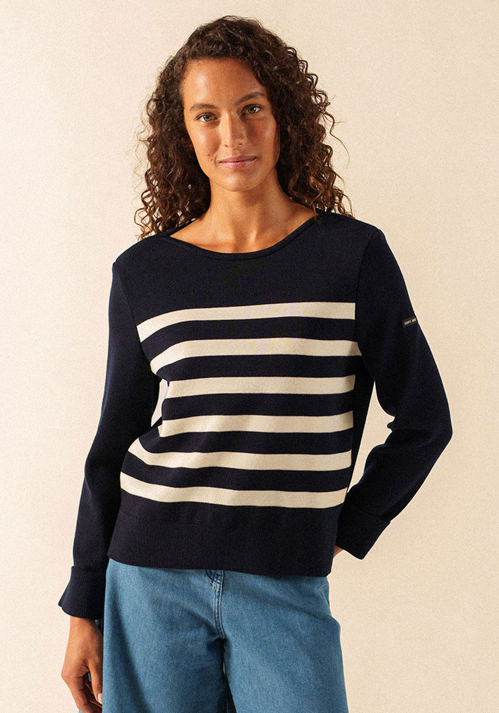 Marseillan Boatneck Sweater (NAVY / WHITE)