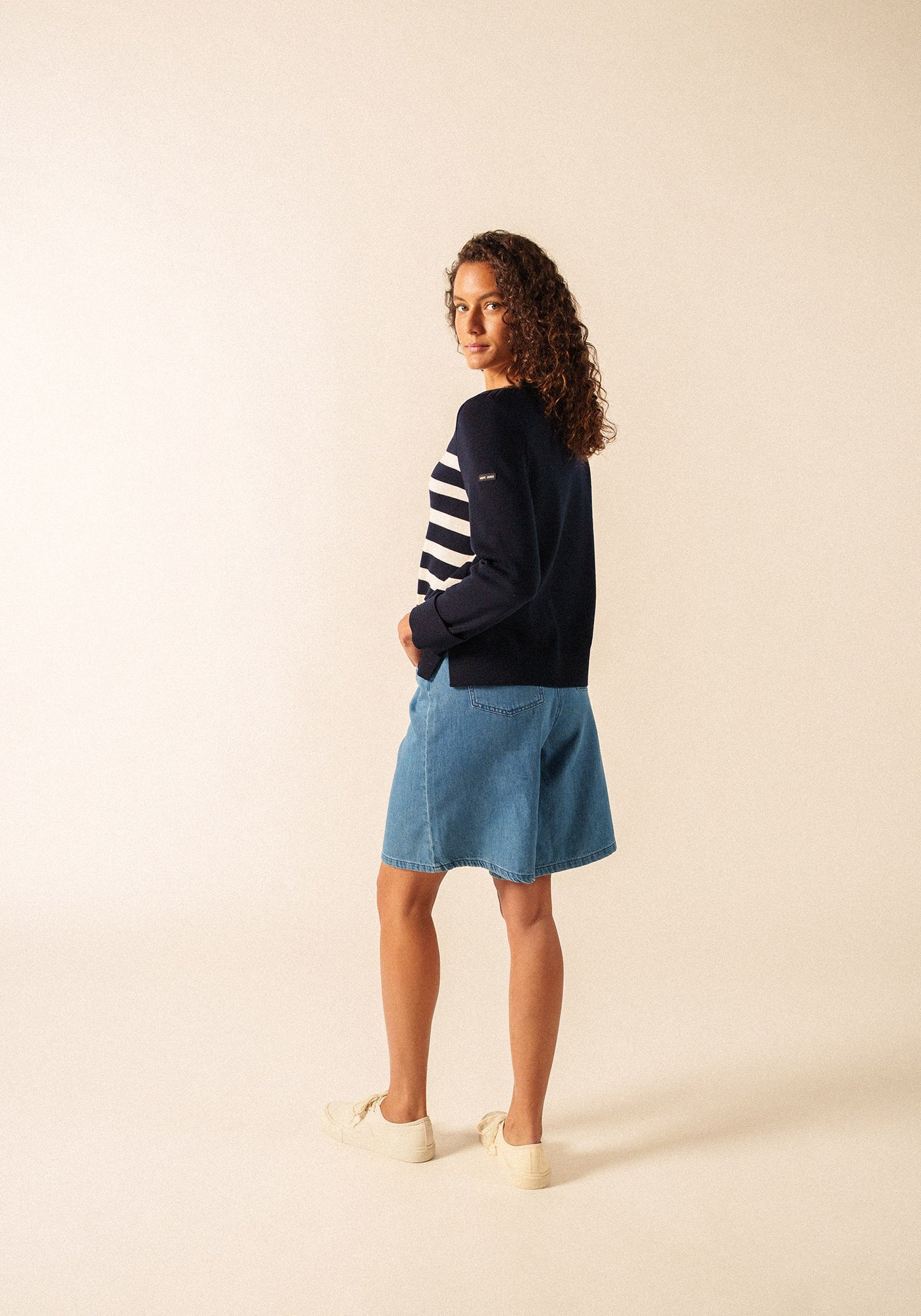 Marseillan Boatneck Sweater (NAVY / WHITE)