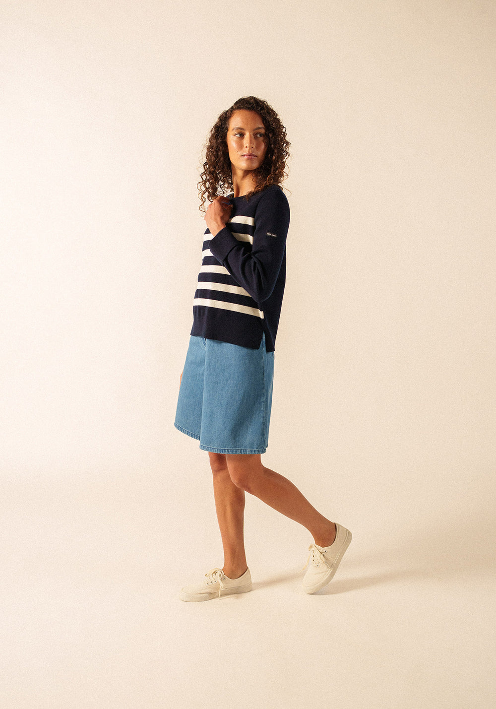 Marseillan Boatneck Sweater (NAVY / WHITE)