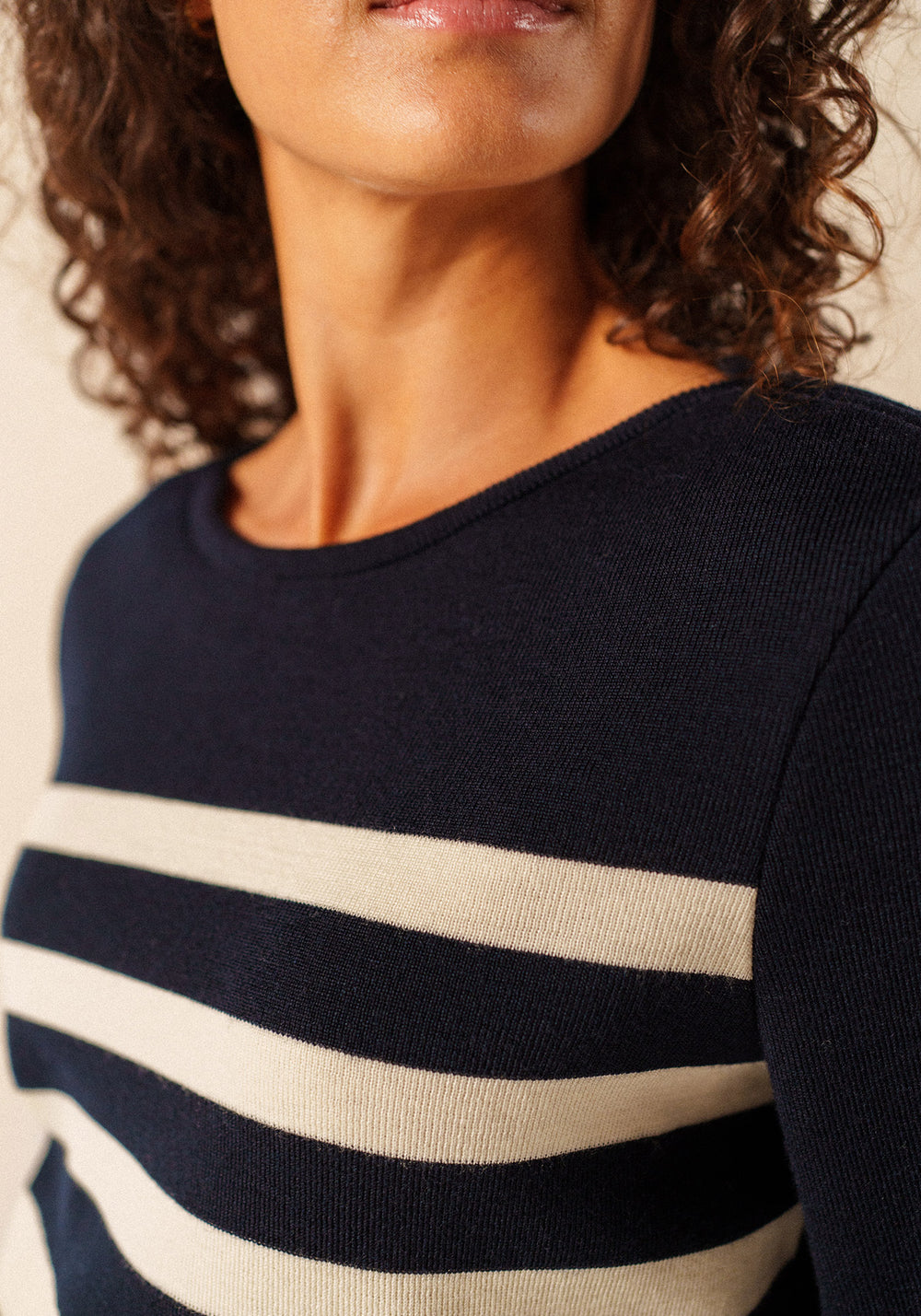 Marseillan Boatneck Sweater (NAVY / WHITE)