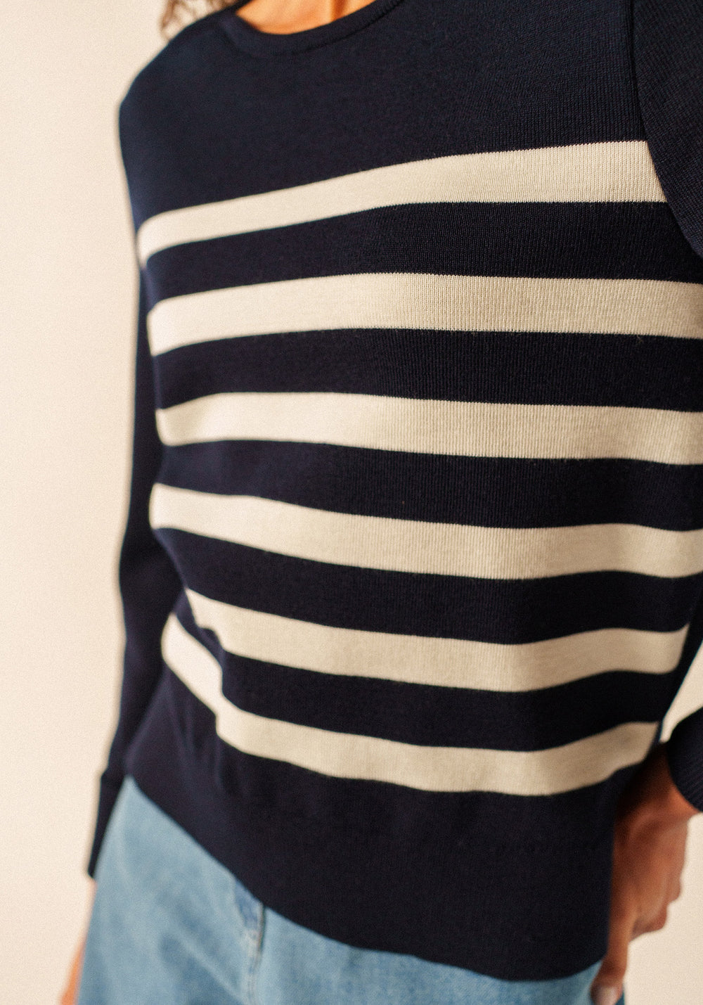 Marseillan Boatneck Sweater (NAVY / WHITE)