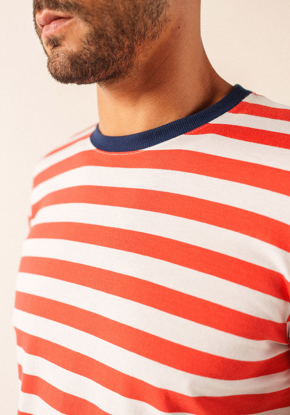 AUDIERNE Breton Shirt (POPPY RED / WHITE / NAVY)