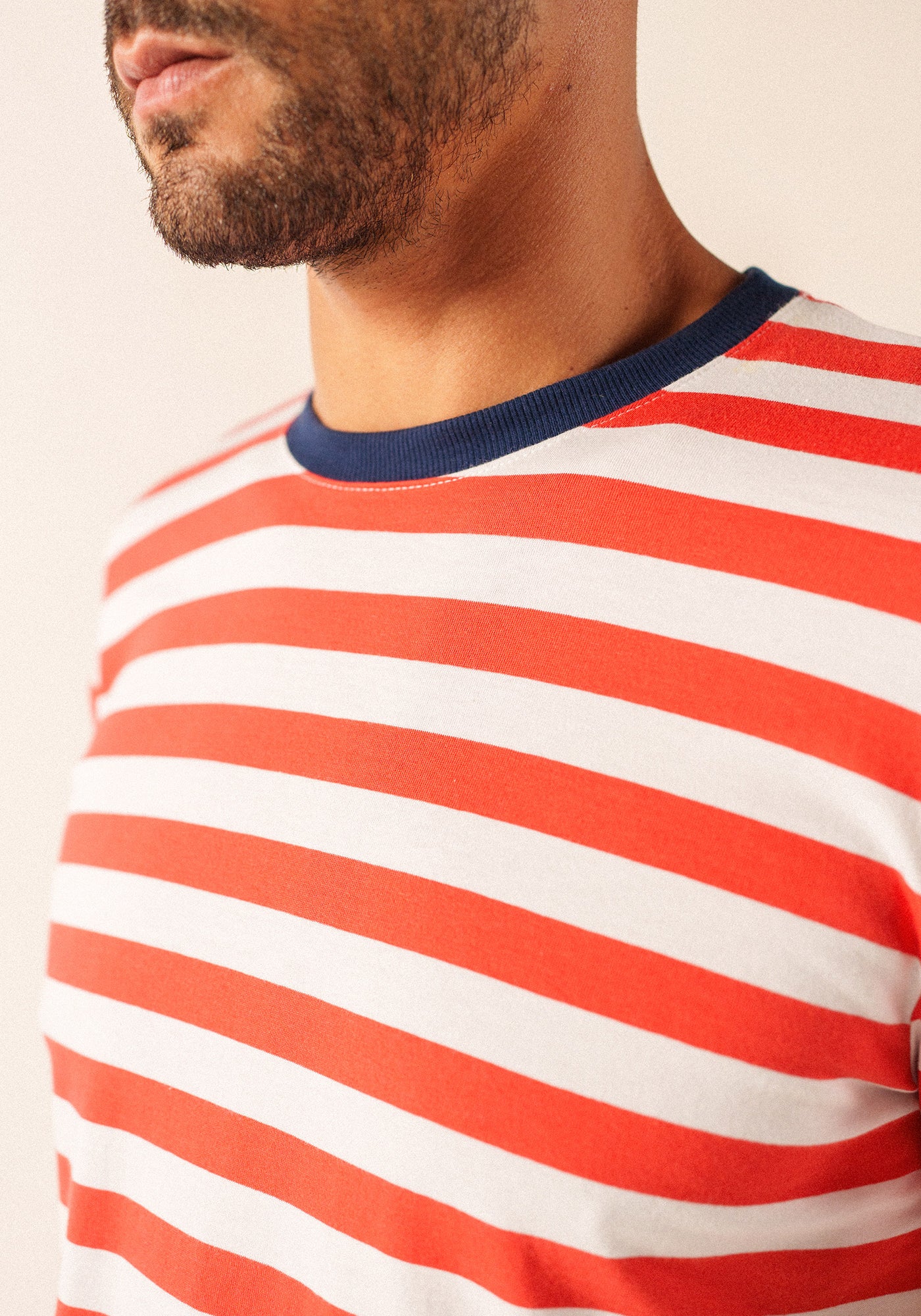 AUDIERNE Breton Shirt (POPPY RED / WHITE / NAVY)