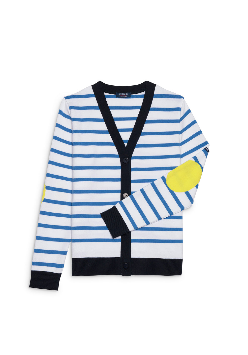 MANOSQUE - Striped Cotton Cardigan with Contrasting Elbow Patches (CAP GRAPHIC)