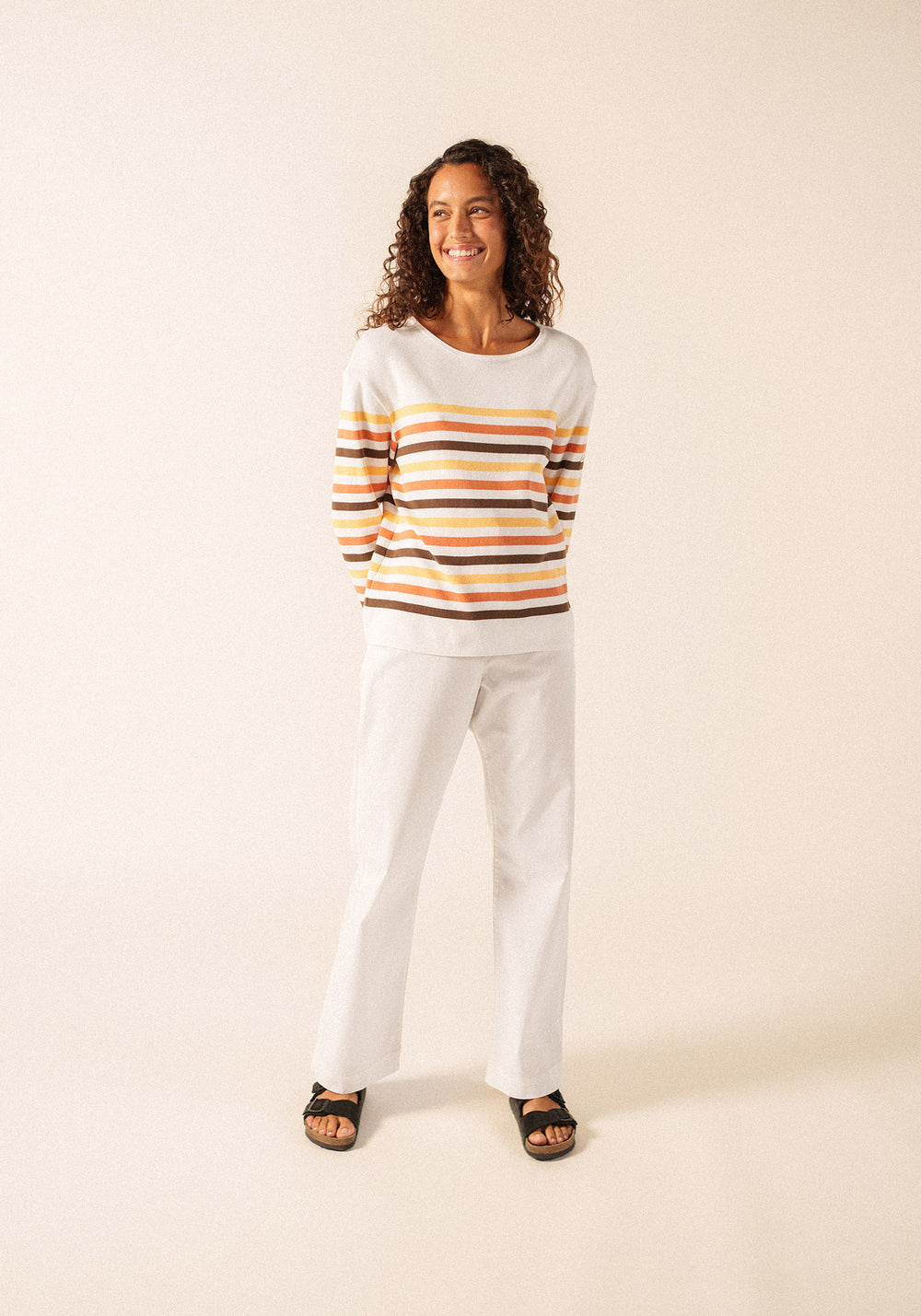 ECRIN COTTON TRICOLOR Striped Sweater (INTERWOVEN EARTH)