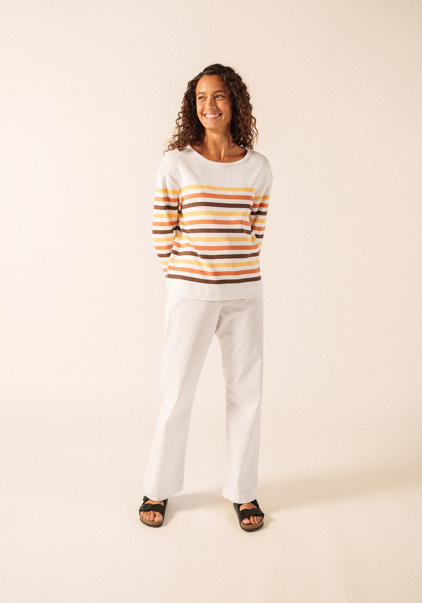 ECRIN COTTON TRICOLOR Striped Sweater (INTERWOVEN EARTH)