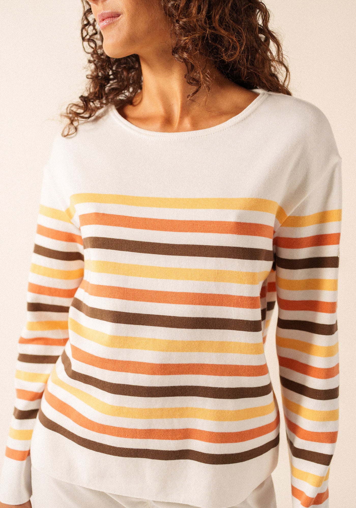 ECRIN COTTON TRICOLOR Striped Sweater (INTERWOVEN EARTH)