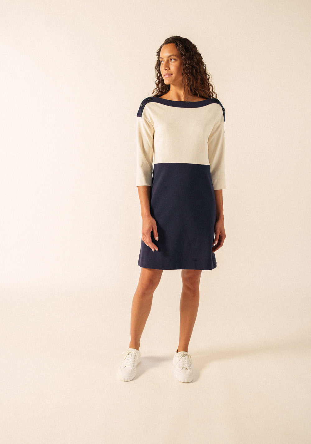 Dali Shift Dress x Isabelle Ballu (NAVY / ECRU)