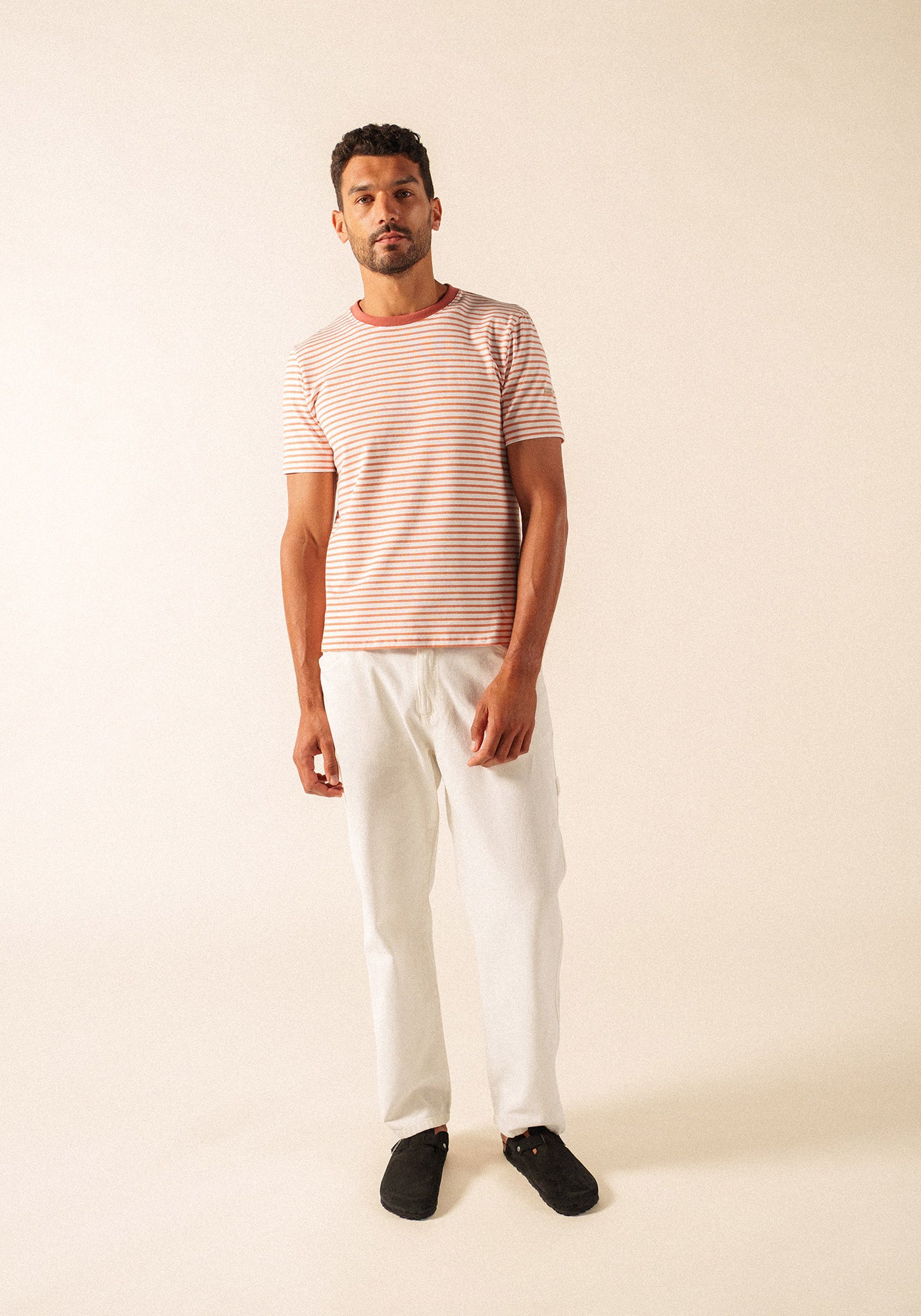 PLOUHINEC French Nautical T-Shirt  (WHITE / CLAY)