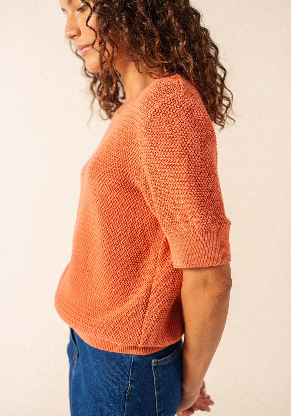 Provence Openwork Cotton & Wool Sweater (CLAY)