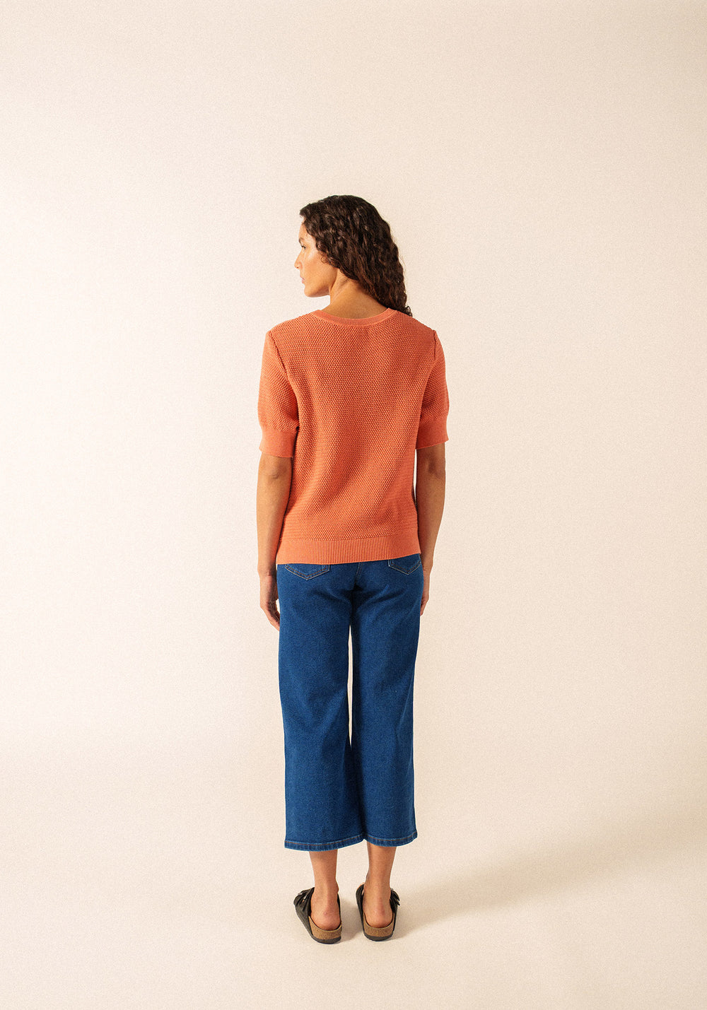 Provence Openwork Cotton & Wool Sweater (CLAY)