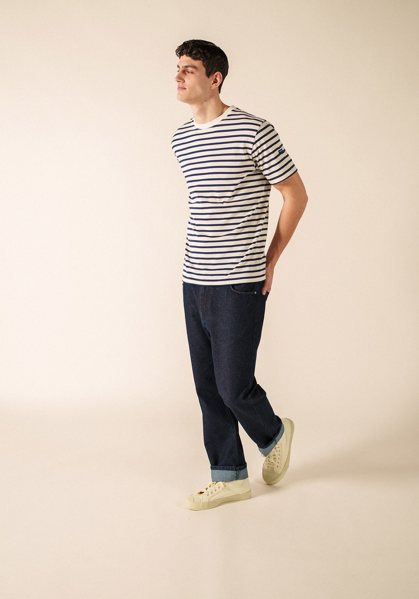 Plouider II Breton T-Shirt (ECRU / NAVY)