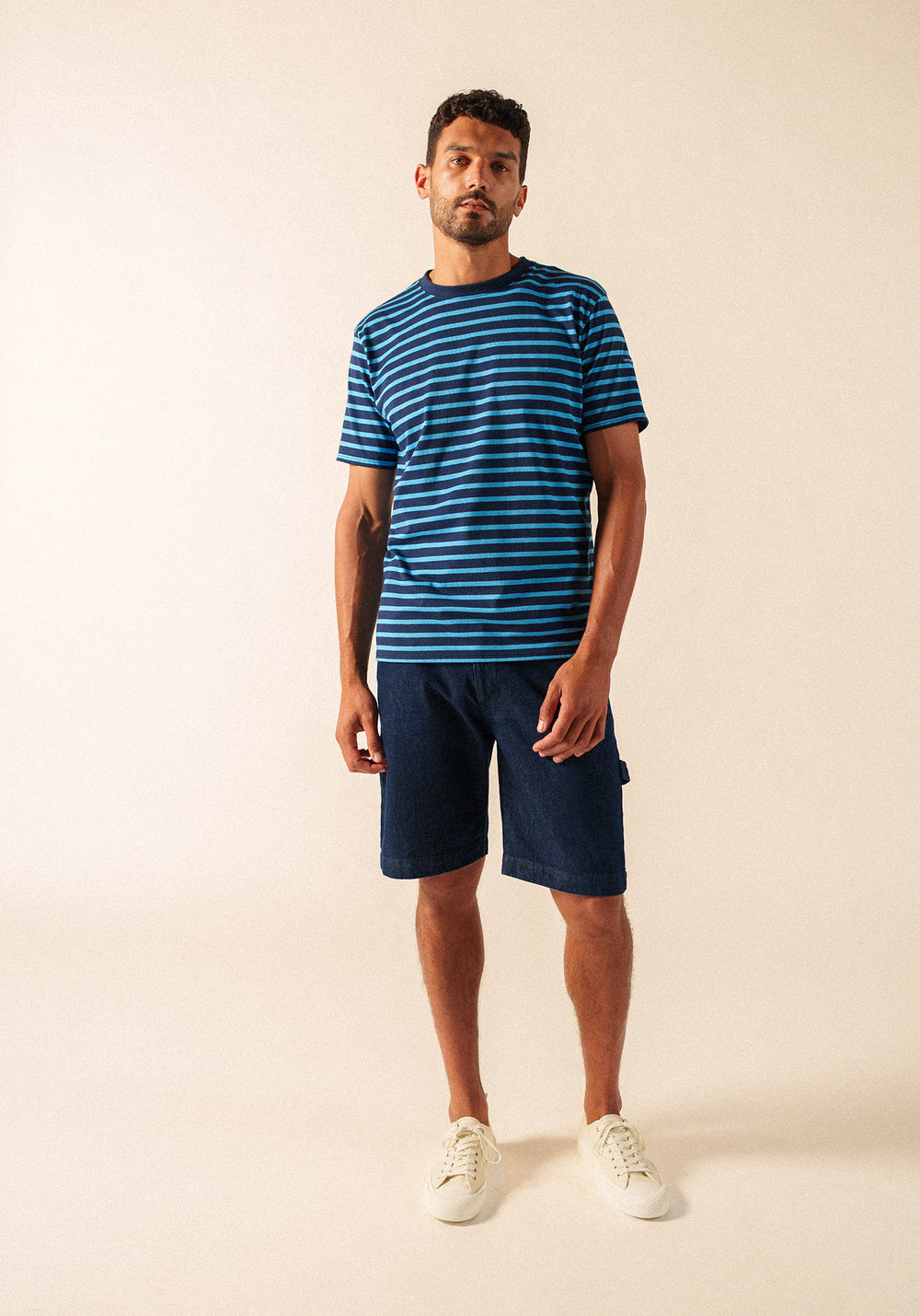 PLOUIDER II Breton T-Shirt (NAVY / CAPRI BLUE)