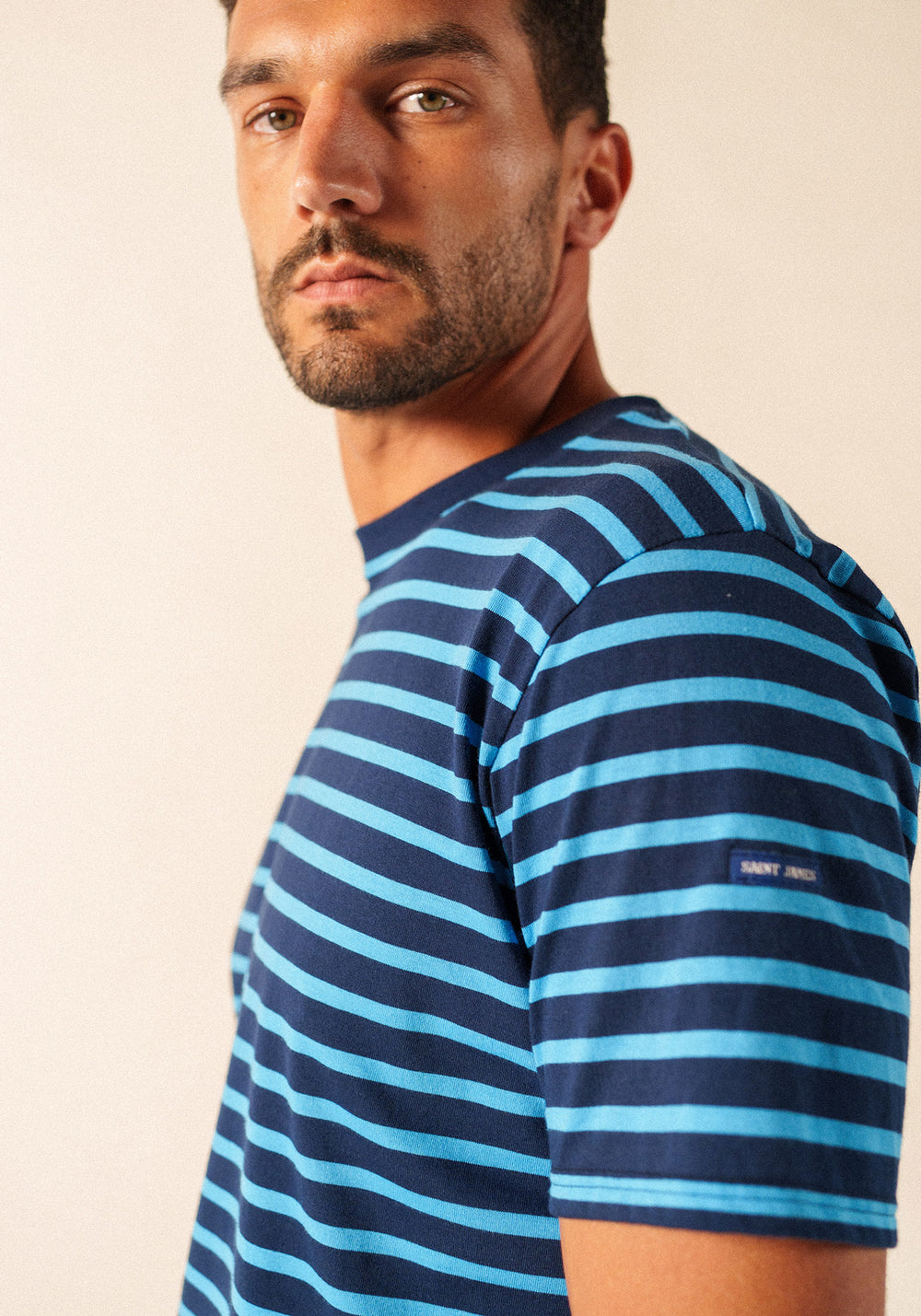 PLOUIDER II Breton T-Shirt (NAVY / CAPRI BLUE)