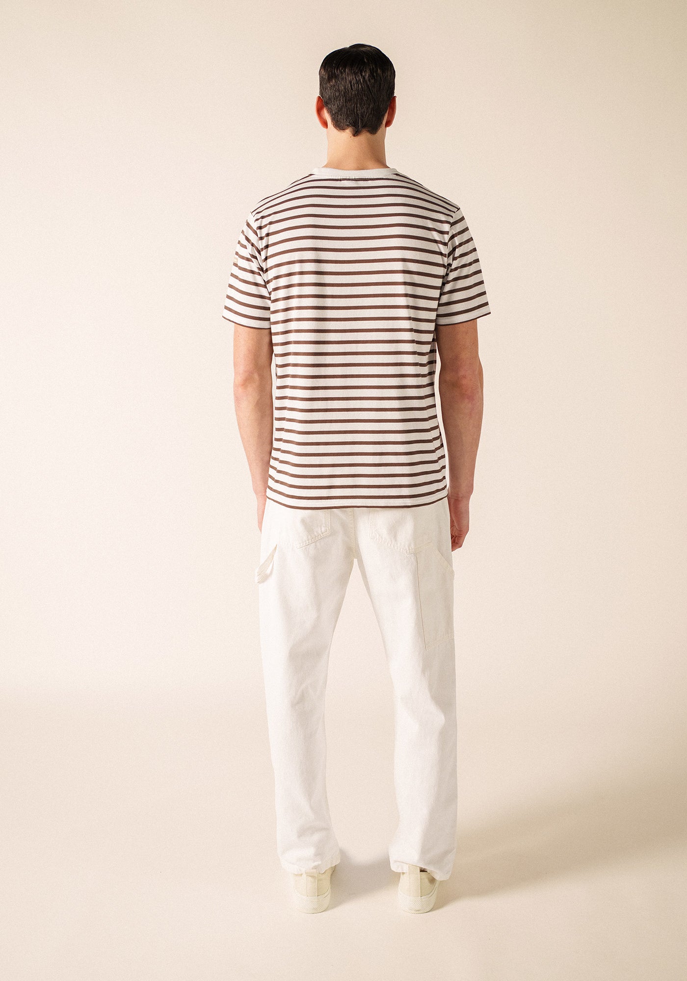 PLOUIDER II Breton T-Shirt (WHITE / CHOCOLATE)
