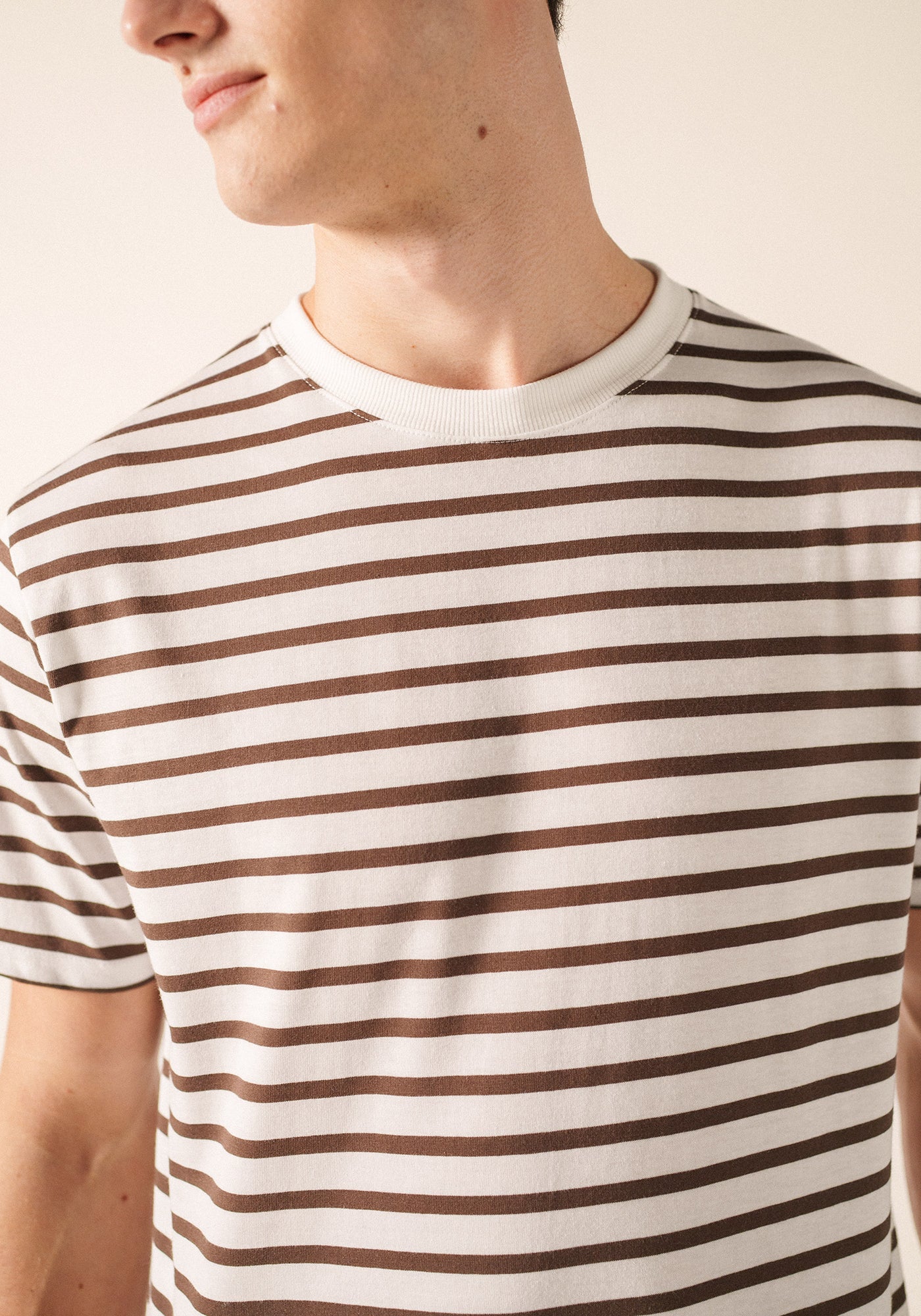 PLOUIDER II Breton T-Shirt (WHITE / CHOCOLATE)