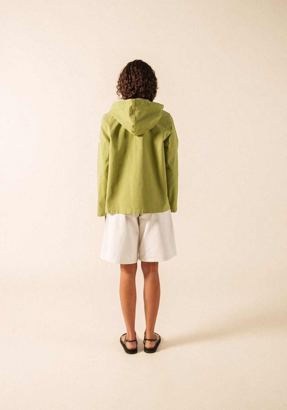 Aura hooded cotton canvas jacket (SAGE OLIVE)
