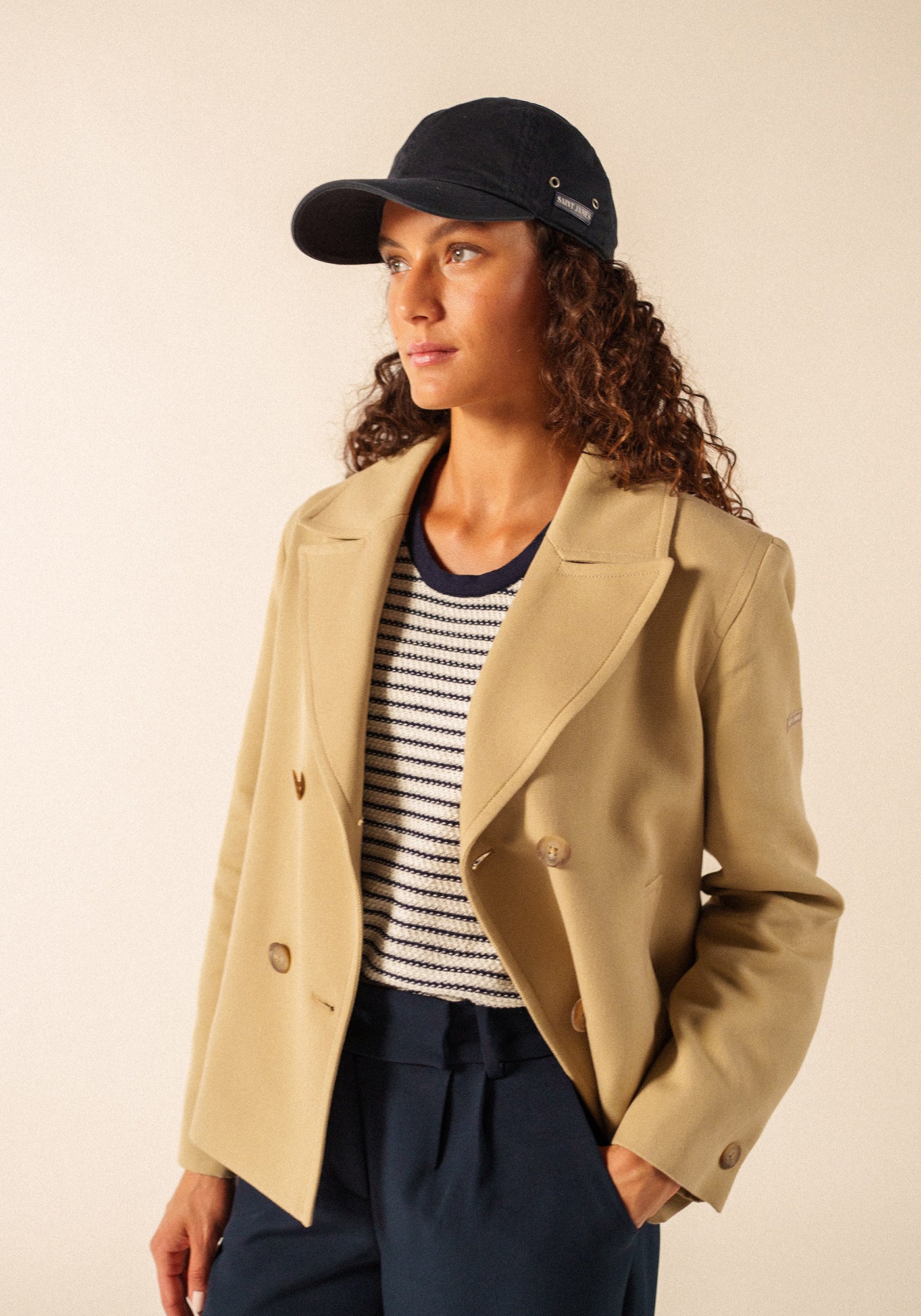 St Cathy cotton canvas peacoat (BEIGE)