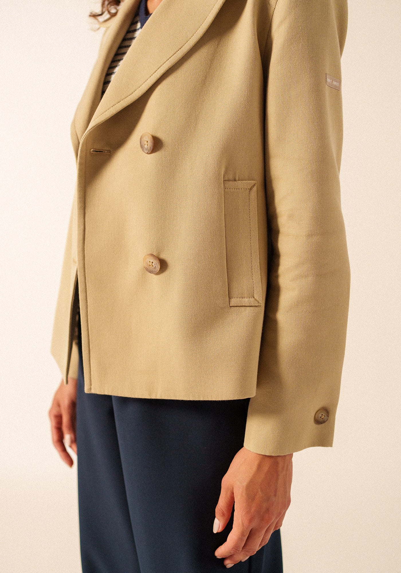 St Cathy cotton canvas peacoat (BEIGE)