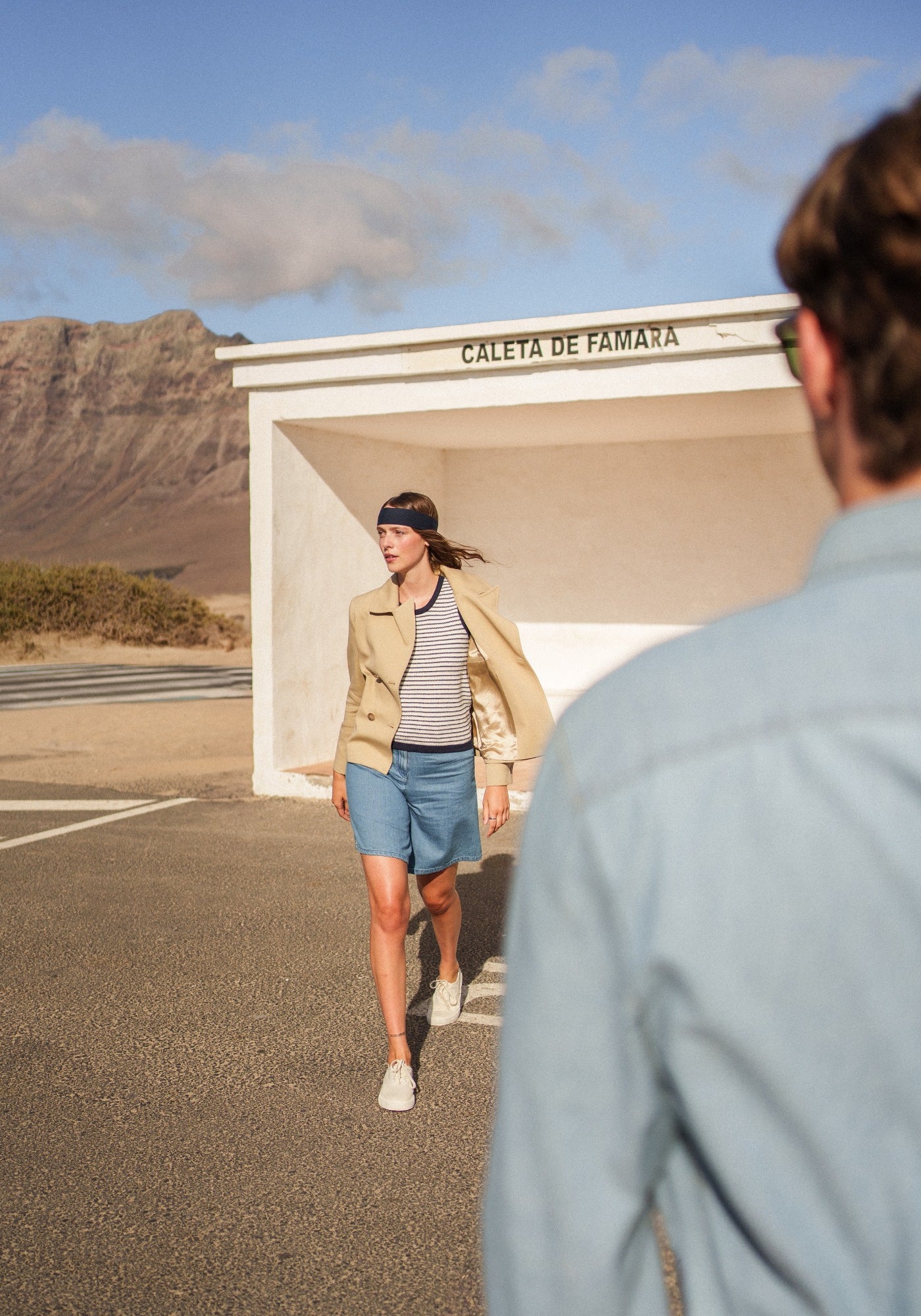 St Cathy cotton canvas peacoat (BEIGE)