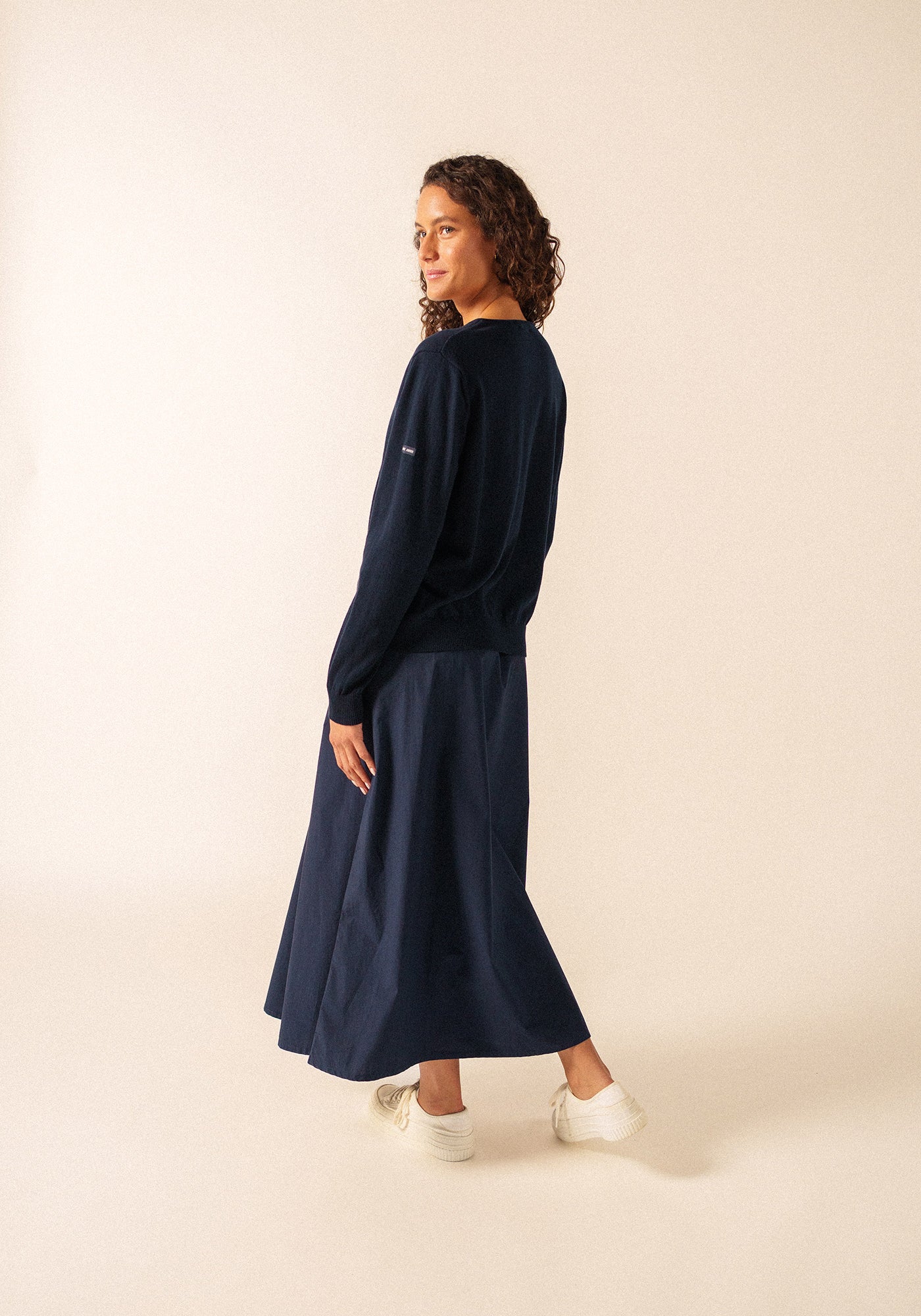 Tavira cotton & cashmere v-neck cardigan (NAVY)